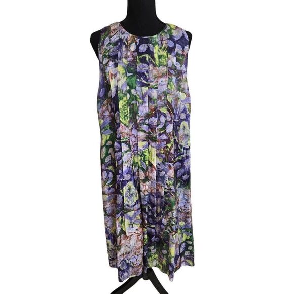 WORTH Womens Floral Silk Sleeveless Dress With Matching Shawl Multicolor Sz 16 - Picture 14 of 14